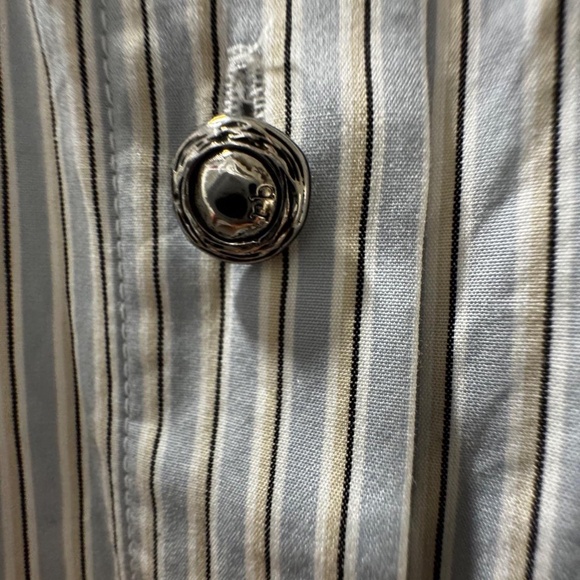 Rag & Bone Blue Stripped Cropped Shirt - Picture 4 of 4